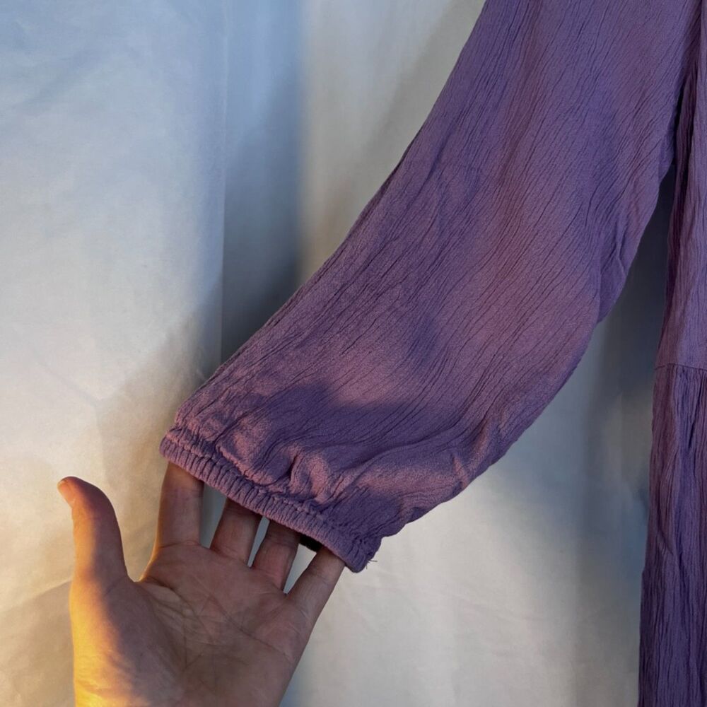 GAP Boho Whimsical Solid Purple Peasant Dress Fit… - image 6